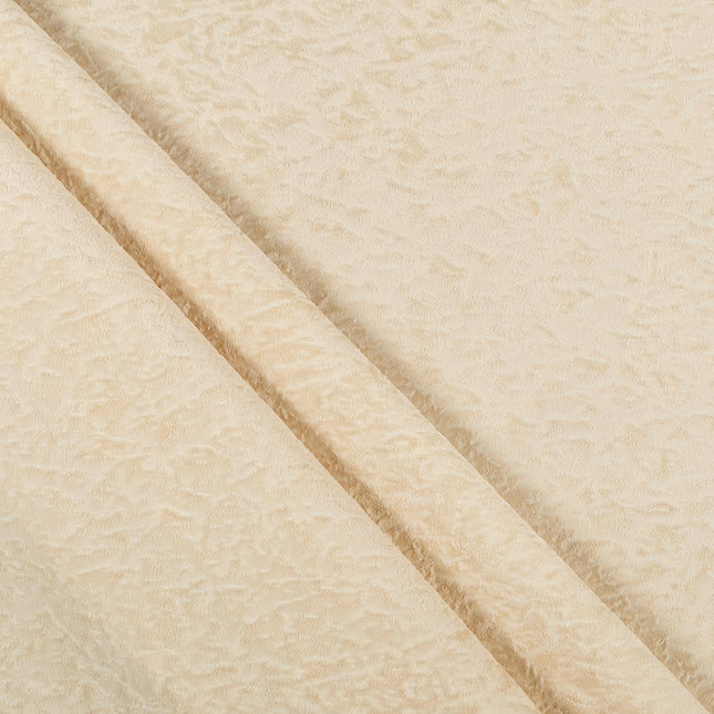 Light Camel Yellow Colour Textured Velvet Flock Easy Clean Sofa, Chair and Curtain Fabric