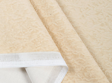 Light Camel Yellow Colour Textured Velvet Flock Easy Clean Sofa, Chair and Curtain Fabric
