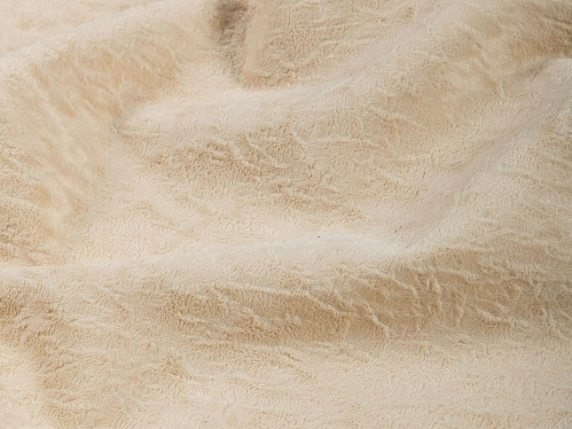 Light Camel Yellow Colour Textured Velvet Flock Easy Clean Sofa, Chair and Curtain Fabric