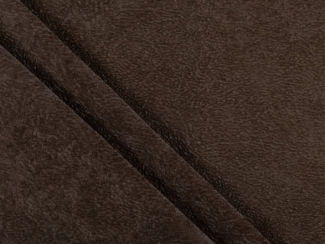 Dark Brown colour Colour Textured Velvet Flock Easy Clean Sofa, Chair and Curtain Fabric
