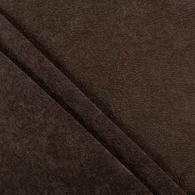 Dark Brown colour Colour Textured Velvet Flock Easy Clean Sofa, Chair and Curtain Fabric