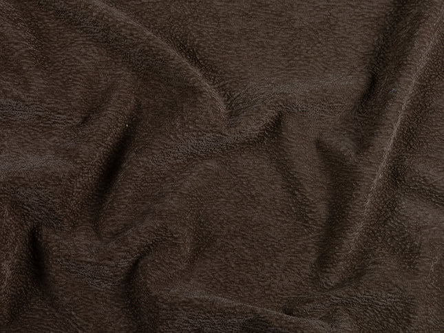 Dark Brown colour Colour Textured Velvet Flock Easy Clean Sofa, Chair and Curtain Fabric