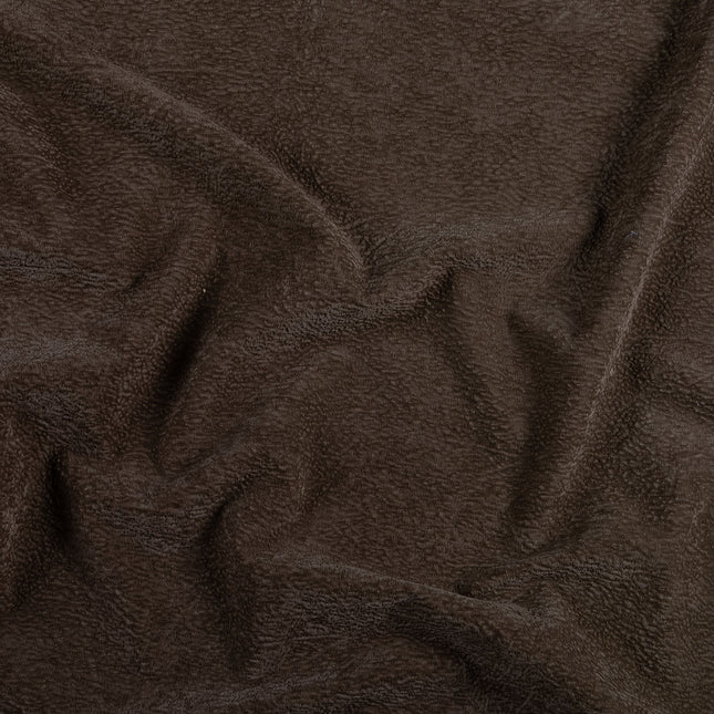 Dark Brown colour Colour Textured Velvet Flock Easy Clean Sofa, Chair and Curtain Fabric