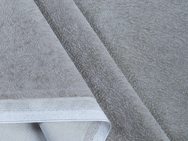 Greenish Beige Colour Textured Velvet Flock Easy Clean Sofa, Chair and Curtain Fabric