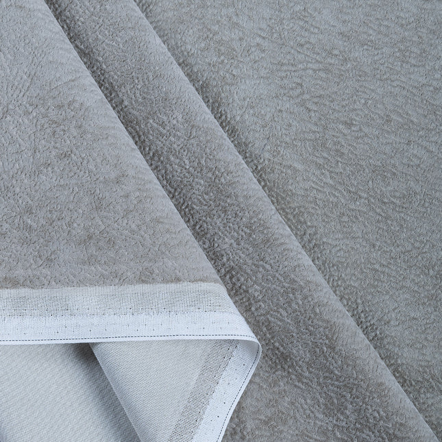 Greenish Beige Colour Textured Velvet Flock Easy Clean Sofa, Chair and Curtain Fabric