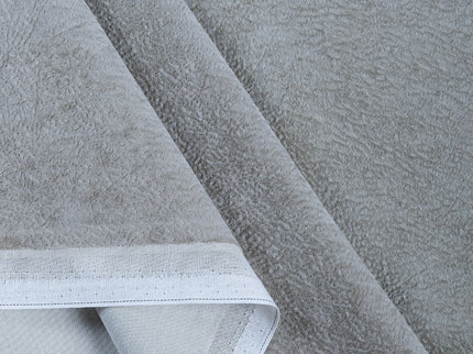 Greenish Beige Colour Textured Velvet Readymade Curtain