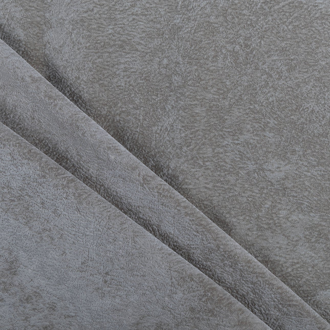 Beige Grey Colour Textured Velvet Flock Easy Clean Sofa, Chair and Curtain Fabric