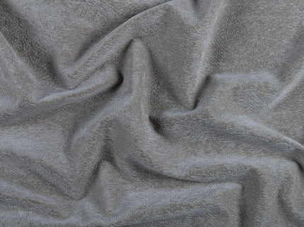 Beige Grey Colour Textured Velvet Flock Easy Clean Sofa, Chair and Curtain Fabric