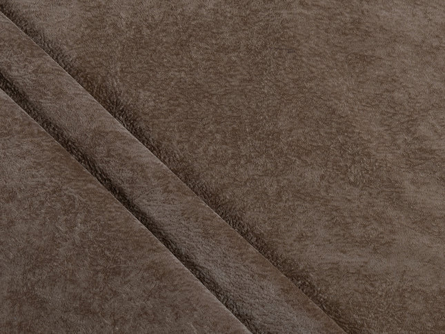Brown Colour Textured Velvet Flock Easy Clean Sofa, Chair and Curtain Fabric