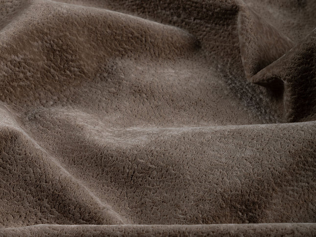 Brown Colour Textured Velvet Flock Easy Clean Sofa, Chair and Curtain Fabric