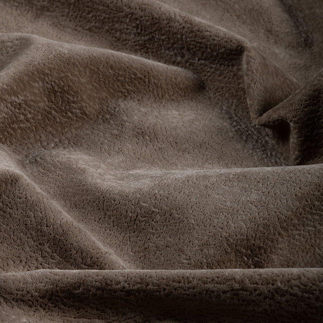Brown Colour Textured Velvet Flock Easy Clean Sofa, Chair and Curtain Fabric