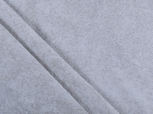 Silver Grey Colour Textured Velvet Flock Easy Clean Sofa, Chair and Curtain Fabric