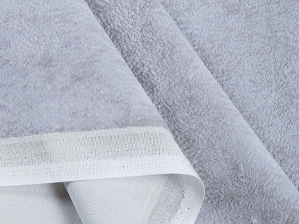 Silver Grey Colour Textured Velvet Flock Readymade Curtain