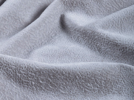 Silver Grey Colour Textured Velvet Flock Easy Clean Sofa, Chair and Curtain Fabric