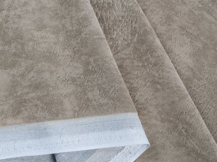 Desert Brown Colour Textued Velvet Flock Easy Clean Sofa, Chair and Curtain Fabric