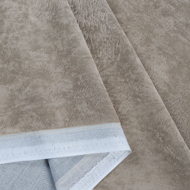 Desert Brown Colour Textued Velvet Flock Easy Clean Sofa, Chair and Curtain Fabric