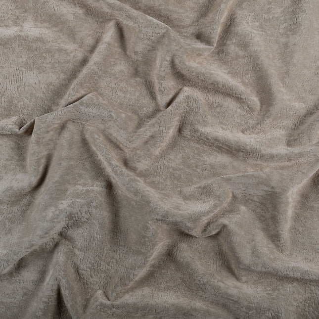 Desert Brown Colour Textued Velvet Flock Easy Clean Sofa, Chair and Curtain Fabric