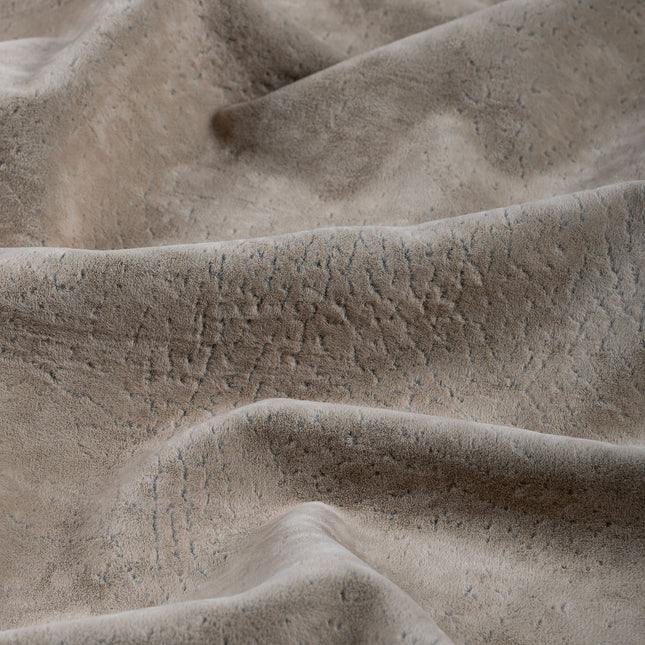 Desert Brown Colour Textued Velvet Flock Easy Clean Sofa, Chair and Curtain Fabric