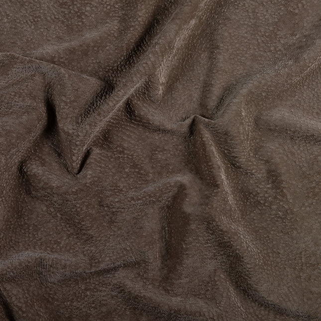 Dark Brown Colour Textued Velvet Flock Easy Clean Sofa, Chair and Curtain Fabric