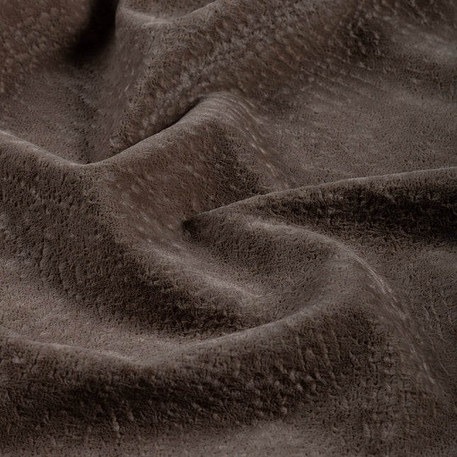 Dark Brown Colour Textued Velvet Flock Easy Clean Sofa, Chair and Curtain Fabric