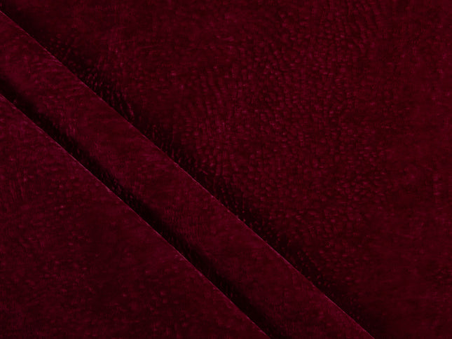 Maroon Colour Textured Velvet Flock Easy Clean Sofa, Chair and Curtain Fabric