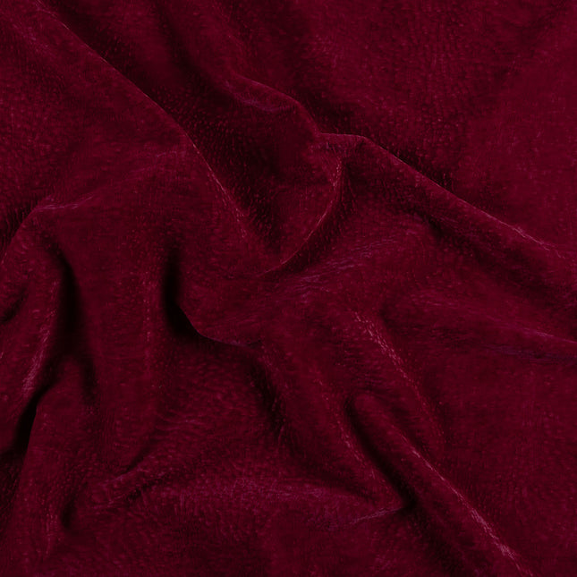 Maroon Colour Textued Velvet Flock Easy Clean Sofa, Chair and Curtain Fabric