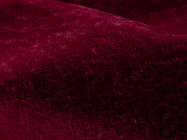 Maroon Colour Textured Velvet Flock Easy Clean Sofa, Chair and Curtain Fabric