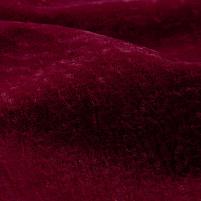 Maroon Colour Textued Velvet Flock Easy Clean Sofa, Chair and Curtain Fabric