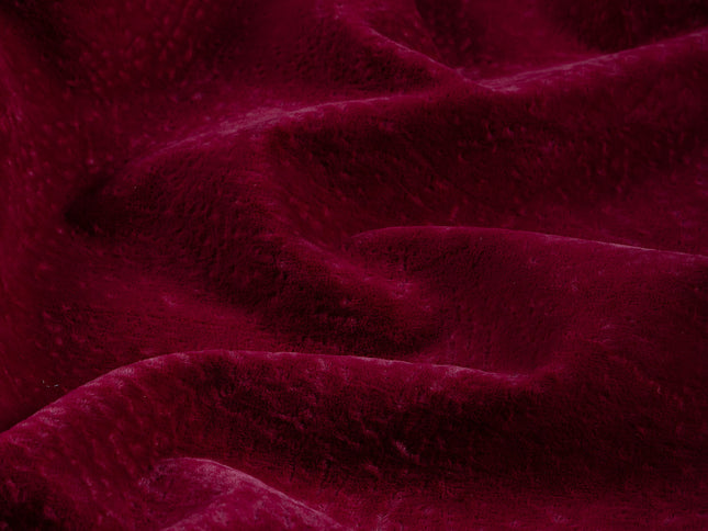 Maroon Colour Textured Velvet Flock Easy Clean Sofa, Chair and Curtain Fabric