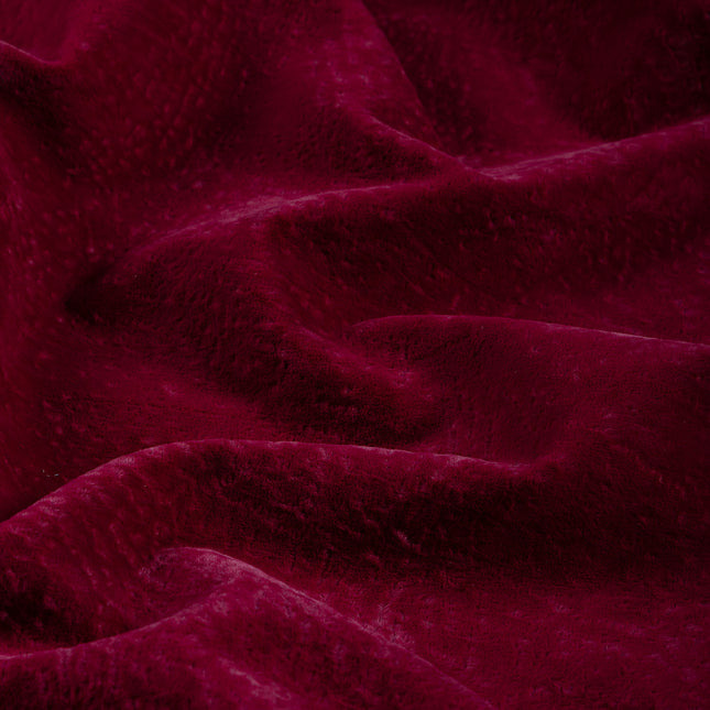 Maroon Colour Textued Velvet Flock Easy Clean Sofa, Chair and Curtain Fabric