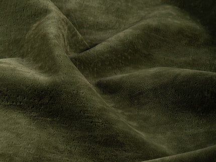 Olive Green Colour Textued Velvet Flock Easy Clean Sofa, Chair and Curtain Fabric