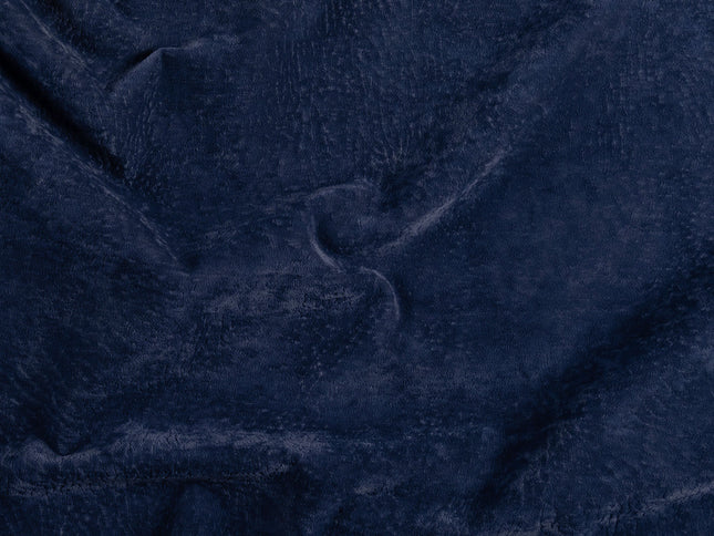Royal Navy Blue Colour Textured Velvet Flock Easy Clean Sofa, Chair and Curtain Fabric