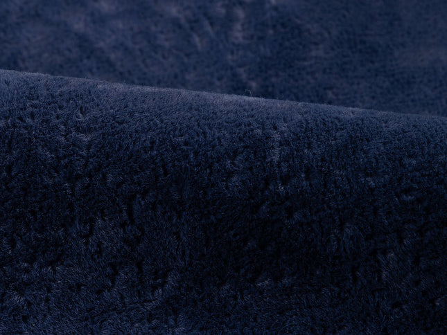 Royal Navy Blue Colour Textured Velvet Flock Easy Clean Sofa, Chair and Curtain Fabric