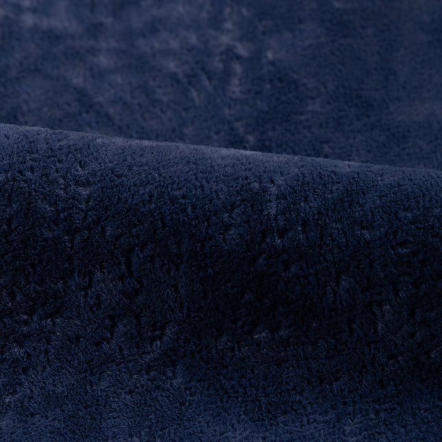 Royal Navy Blue Colour Textued Velvet Flock Easy Clean Sofa, Chair and Curtain Fabric