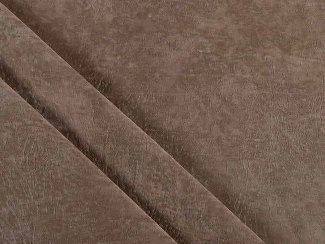 Medium Brown Colour Textured Velvet Flock Easy Clean Sofa, Chair and Curtain Fabric