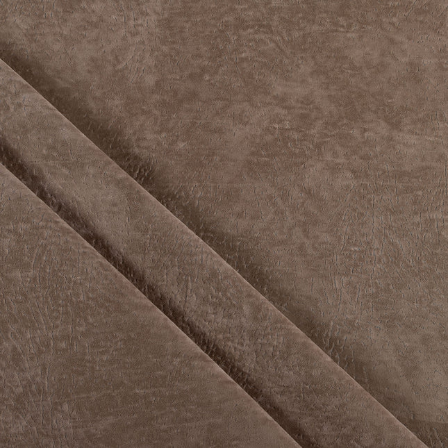 Medium Brown Colour Textued Velvet Flock Easy Clean Sofa, Chair and Curtain Fabric