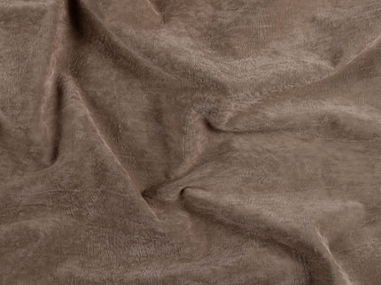 Medium Brown Colour Textued Velvet Flock Easy Clean Sofa, Chair and Curtain Fabric