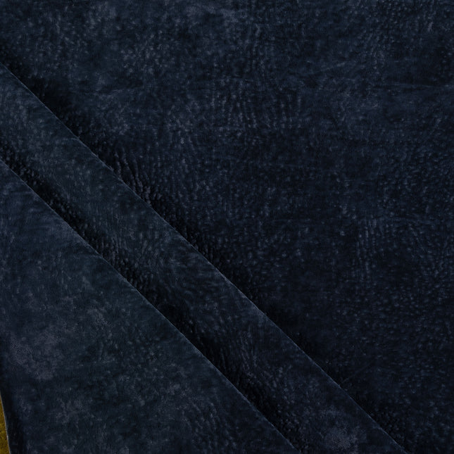 Charcoal Black Colour Textured Velvet Flock Readymade Curtain
