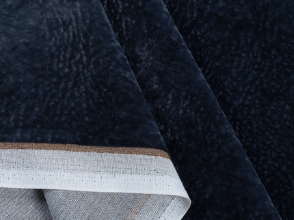 Charcoal Black Colour Textured Velvet Flock Readymade Curtain