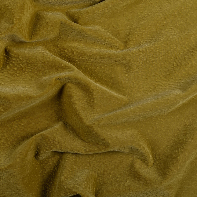 Dark Yellow Colour Textued Velvet Flock Easy Clean Sofa, Chair and Curtain Fabric
