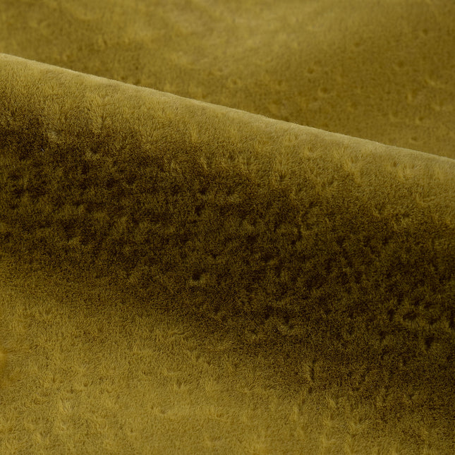 Dark Yellow Colour Textued Velvet Flock Easy Clean Sofa, Chair and Curtain Fabric