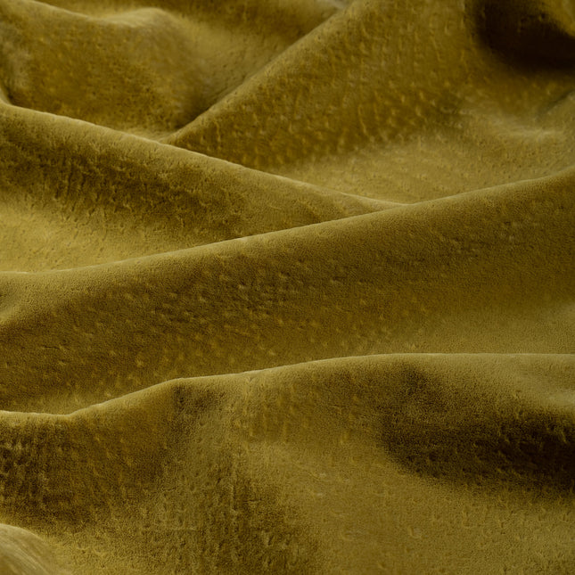 Dark Yellow Colour Textued Velvet Flock Easy Clean Sofa, Chair and Curtain Fabric