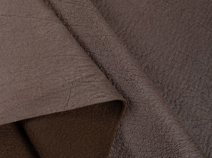 Mocha Brown Colour Leather like Textured Suede Sofa and Chair Fabric
