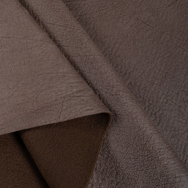Mocha Brown Colour Leather like Textured Suede Sofa and Chair Fabric
