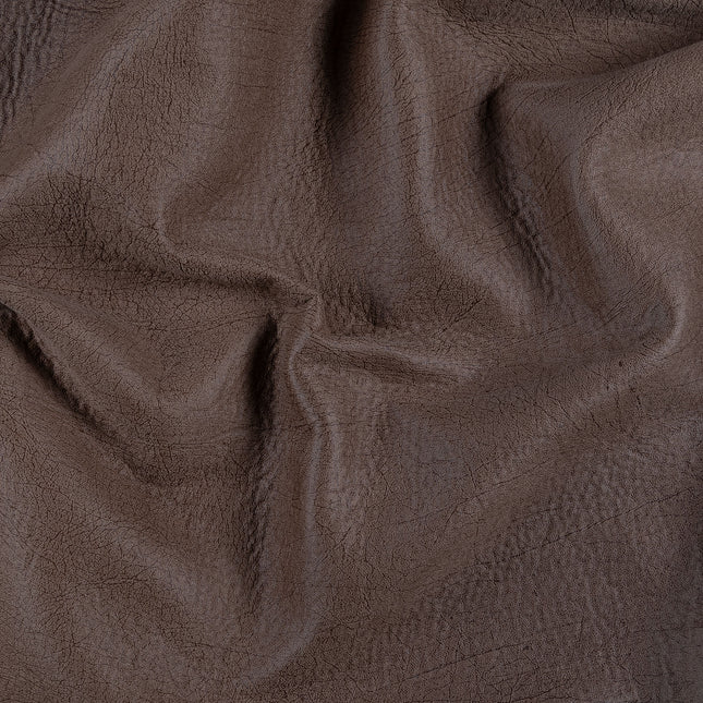 Mocha Brown Colour Leather like Textured Suede Sofa and Chair Fabric