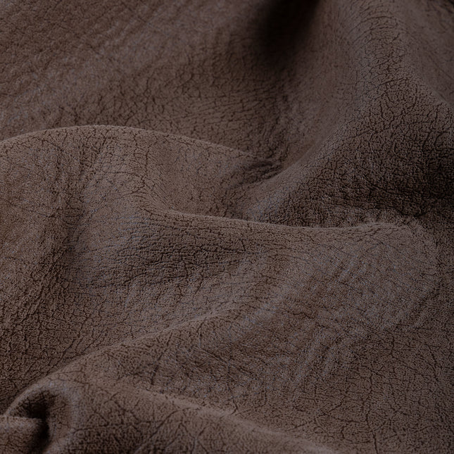 Mocha Brown Colour Leather like Textured Suede Sofa and Chair Fabric