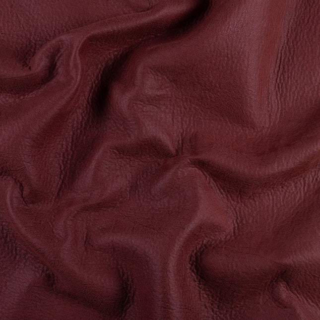 Burgundy Colour Leather like Textured Suede Sofa and Chair Fabric