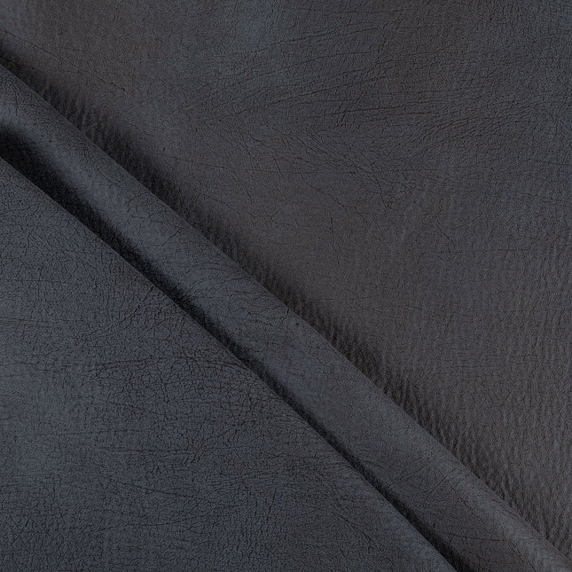 Charcoal Grey Colour Leather like Textured Suede Sofa and Chair Fabric