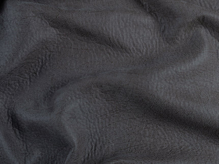 Charcoal Grey Colour Leather like Textured Suede Sofa and Chair Fabric