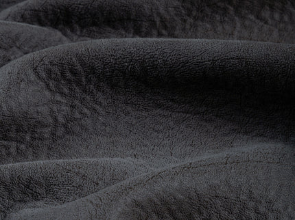 Charcoal Grey Colour Leather like Textured Suede Sofa and Chair Fabric